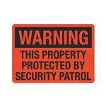 Warning This Property Protected By Security 10"x14" Sign